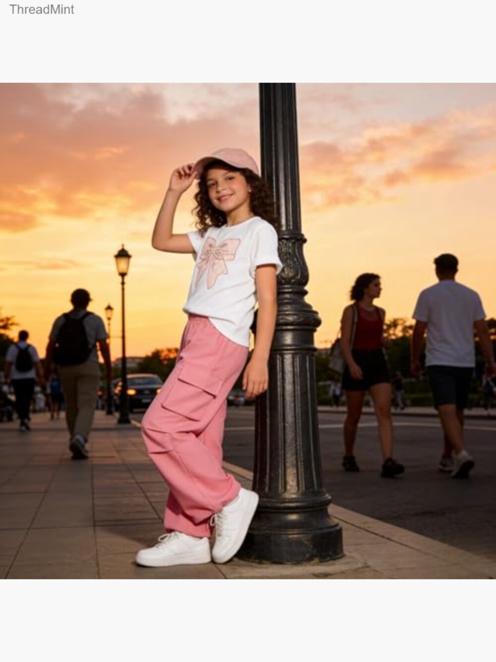2pc Butterfly Top & Cargo Pants Set Teens Tween Girls 9-14y - Picture 5 of 7